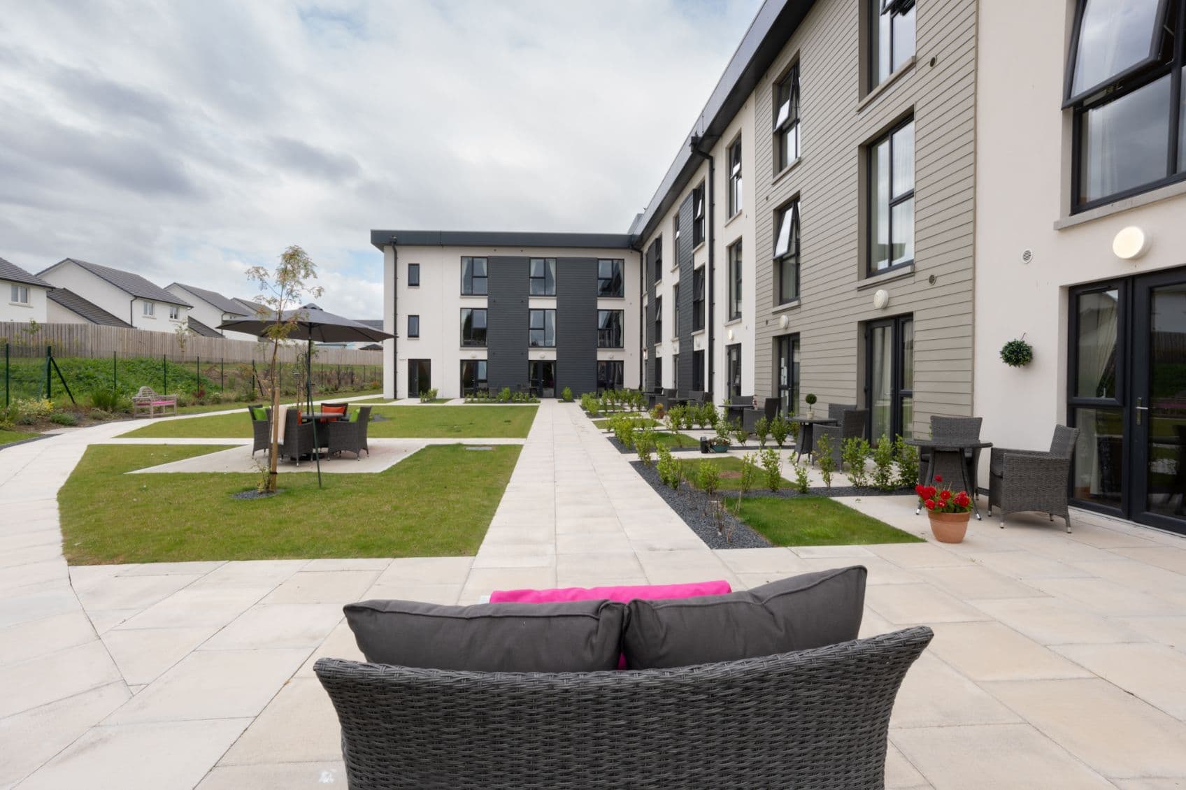 Patio Area at Woodlands Care Home