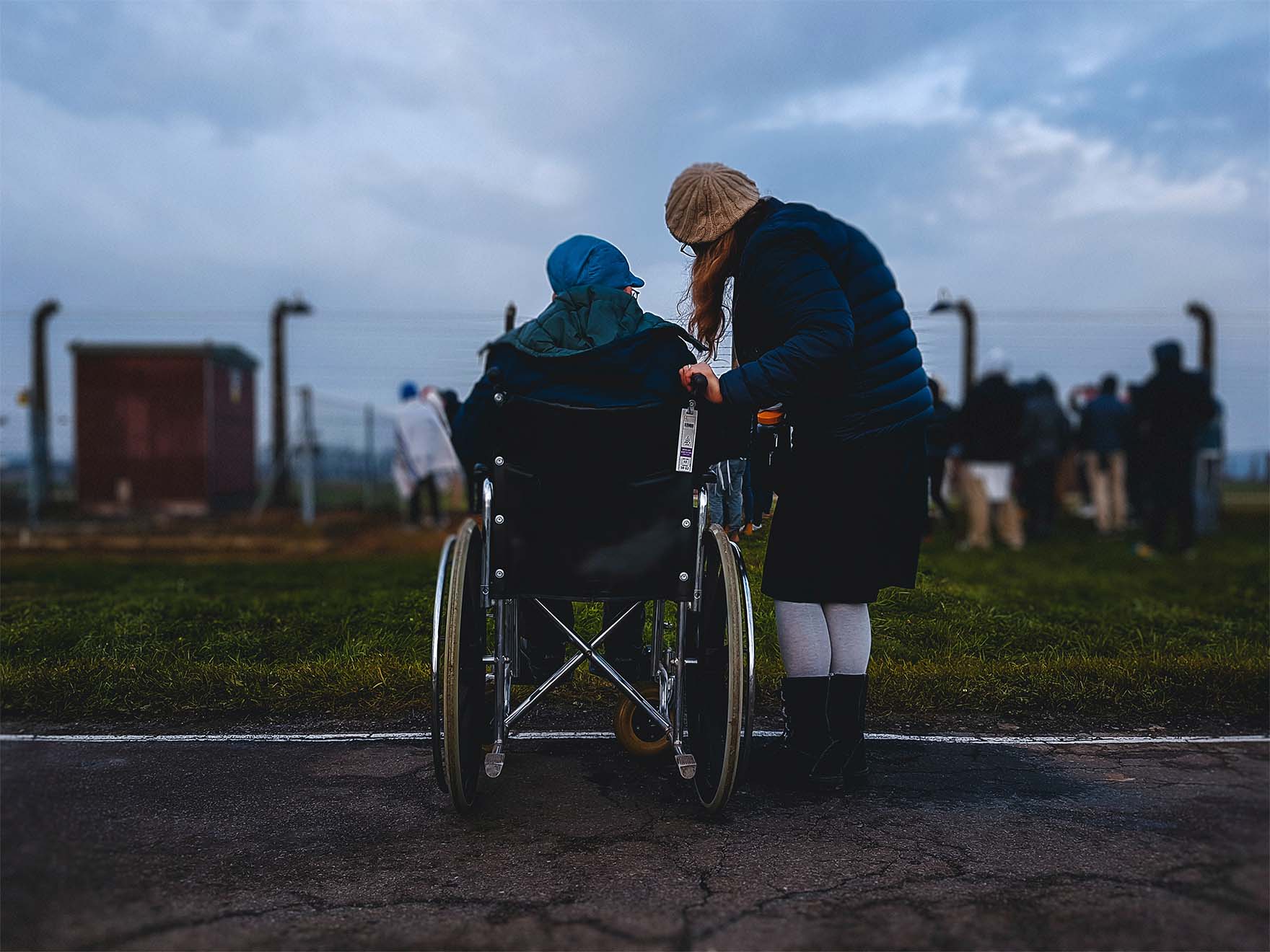 A resident in a wheelchair
