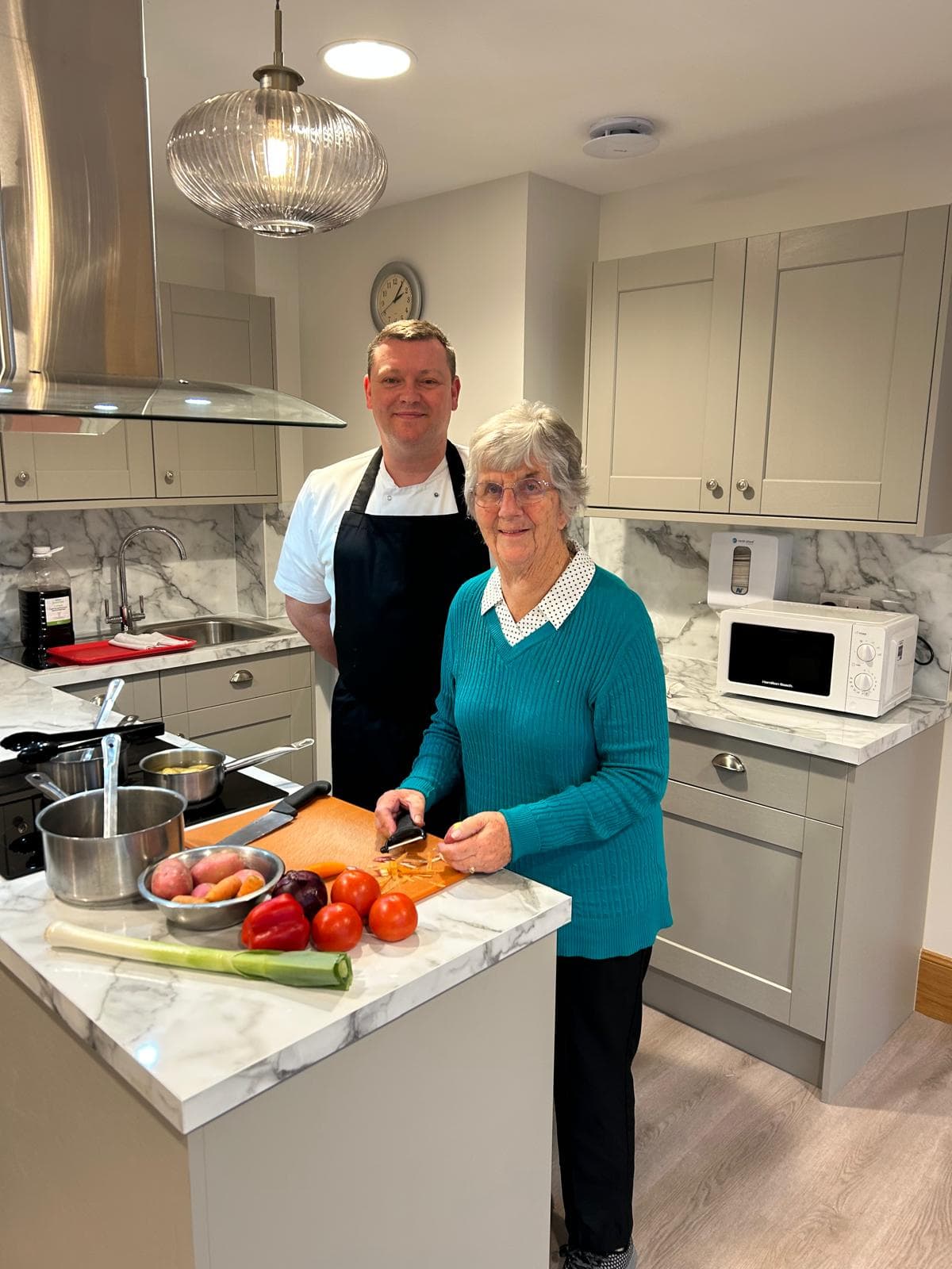 Chef cooking at Woodlands care home