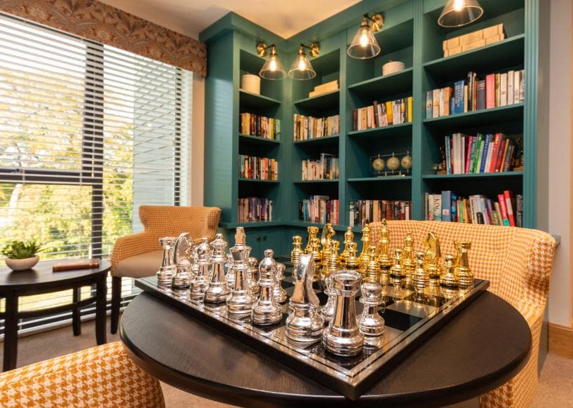 library and chess room at woodlands