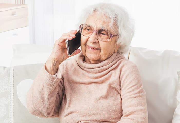 senior woman on the phone